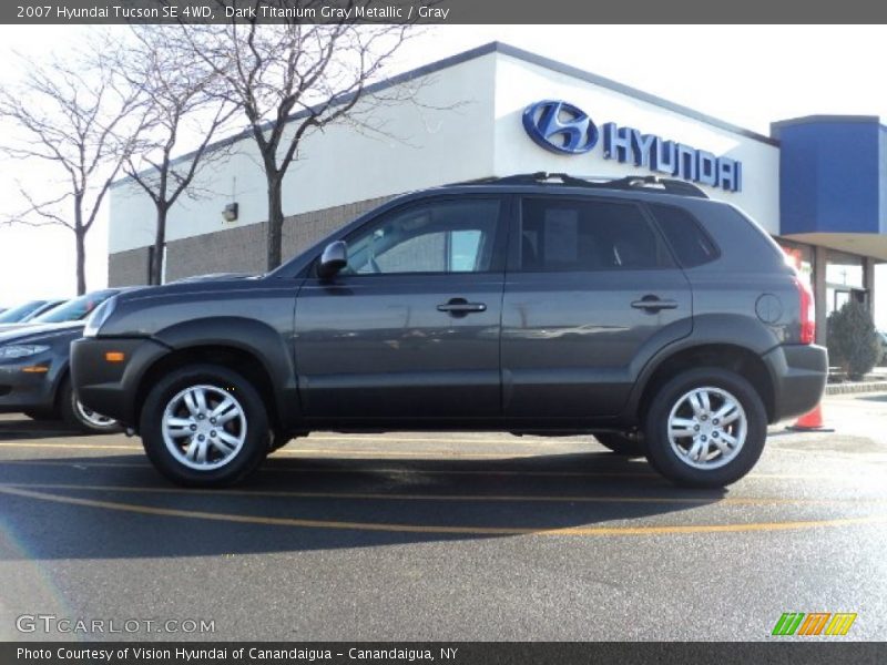 Dark Titanium Gray Metallic / Gray 2007 Hyundai Tucson SE 4WD