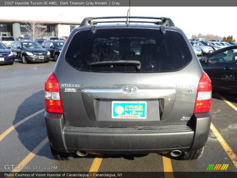 Dark Titanium Gray Metallic / Gray 2007 Hyundai Tucson SE 4WD