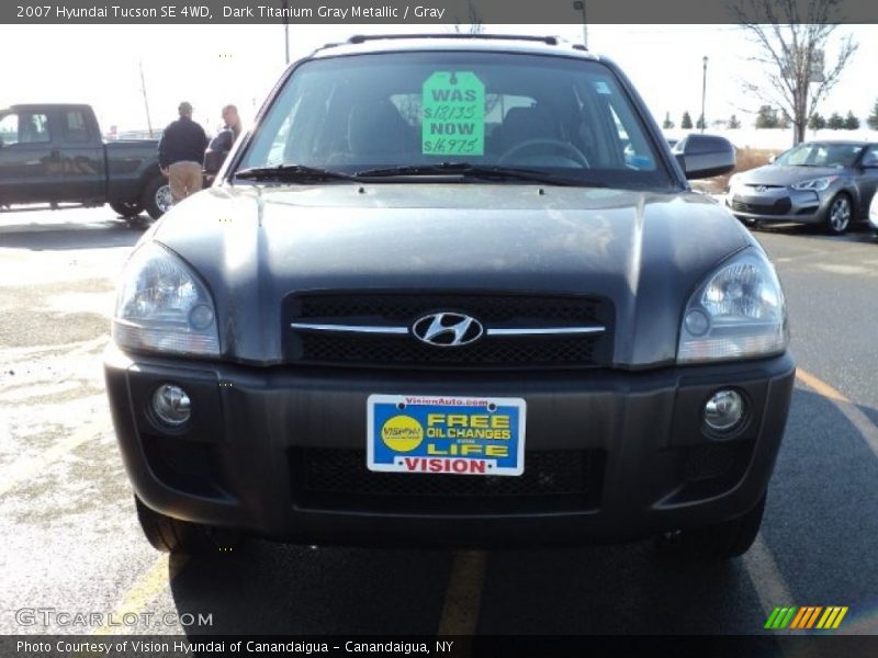 Dark Titanium Gray Metallic / Gray 2007 Hyundai Tucson SE 4WD