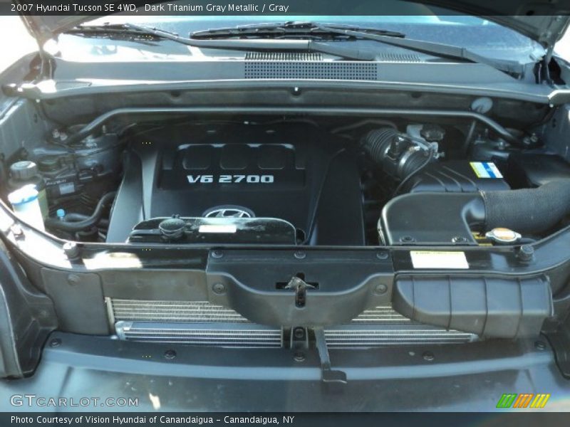 Dark Titanium Gray Metallic / Gray 2007 Hyundai Tucson SE 4WD