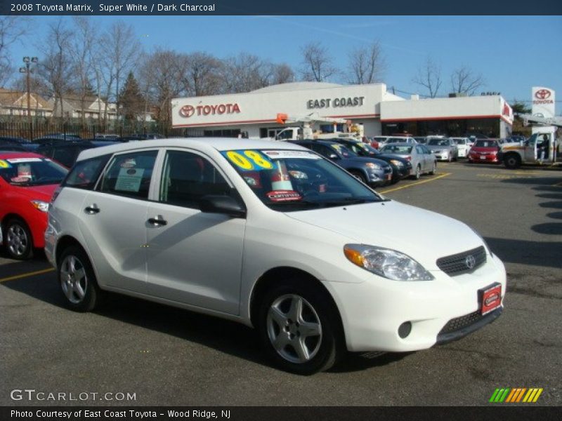 Super White / Dark Charcoal 2008 Toyota Matrix