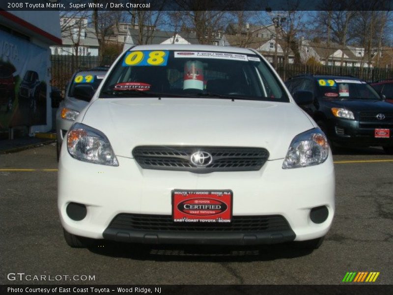 Super White / Dark Charcoal 2008 Toyota Matrix