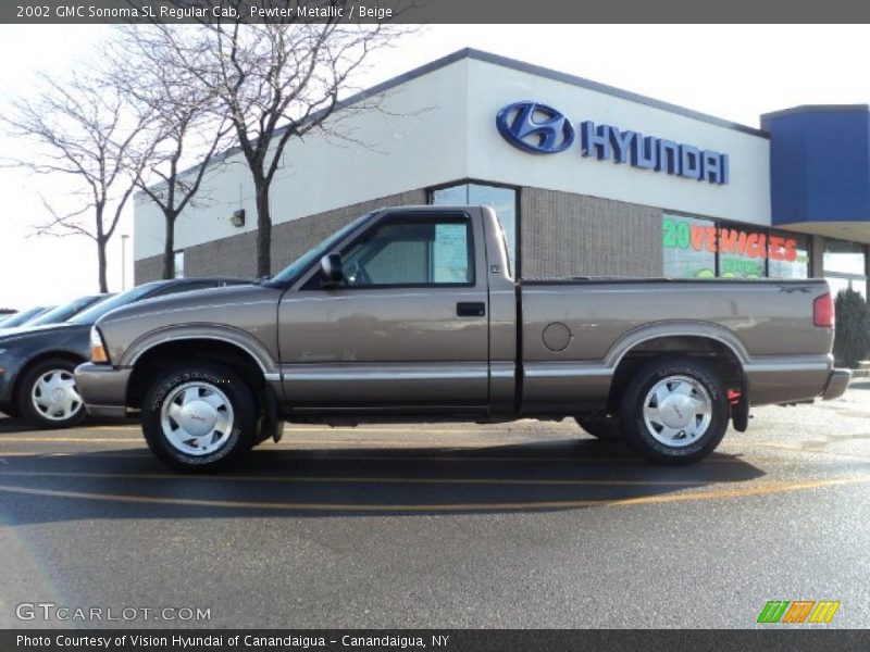 Pewter Metallic / Beige 2002 GMC Sonoma SL Regular Cab