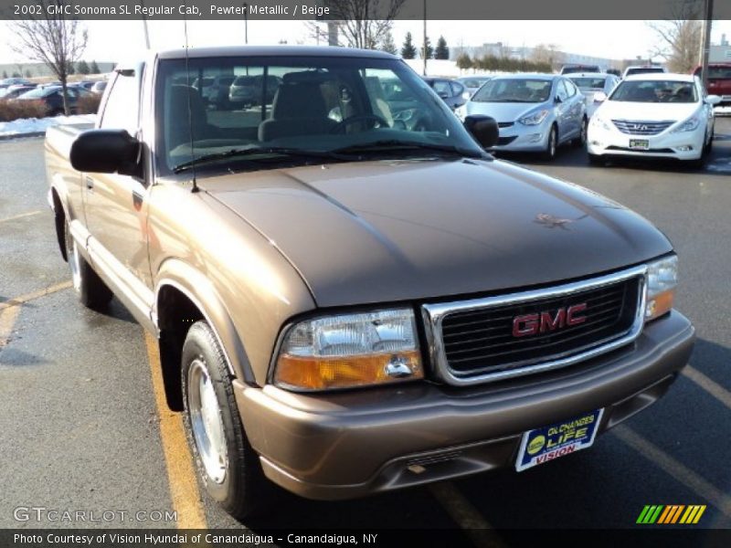 Pewter Metallic / Beige 2002 GMC Sonoma SL Regular Cab