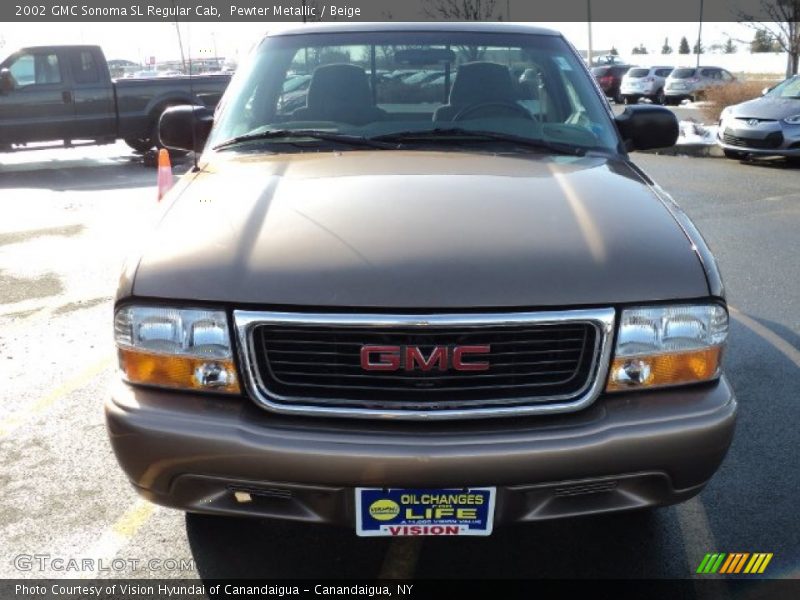 Pewter Metallic / Beige 2002 GMC Sonoma SL Regular Cab
