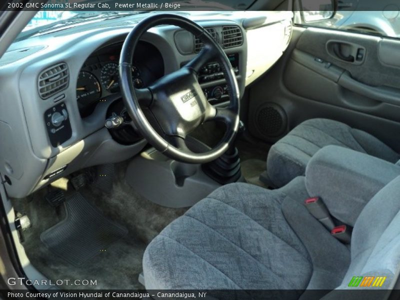 Pewter Metallic / Beige 2002 GMC Sonoma SL Regular Cab