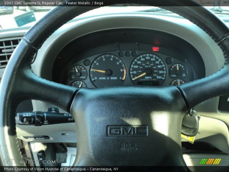 Pewter Metallic / Beige 2002 GMC Sonoma SL Regular Cab