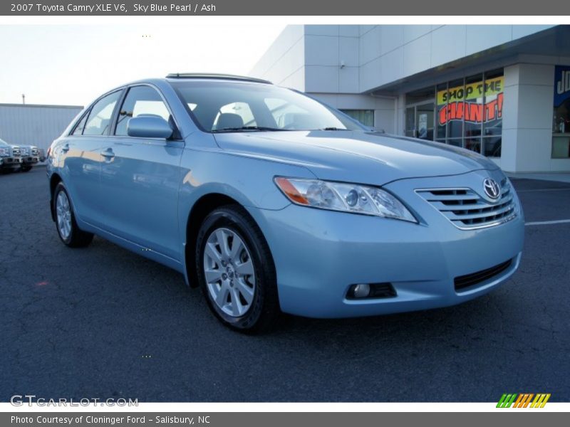 Sky Blue Pearl / Ash 2007 Toyota Camry XLE V6