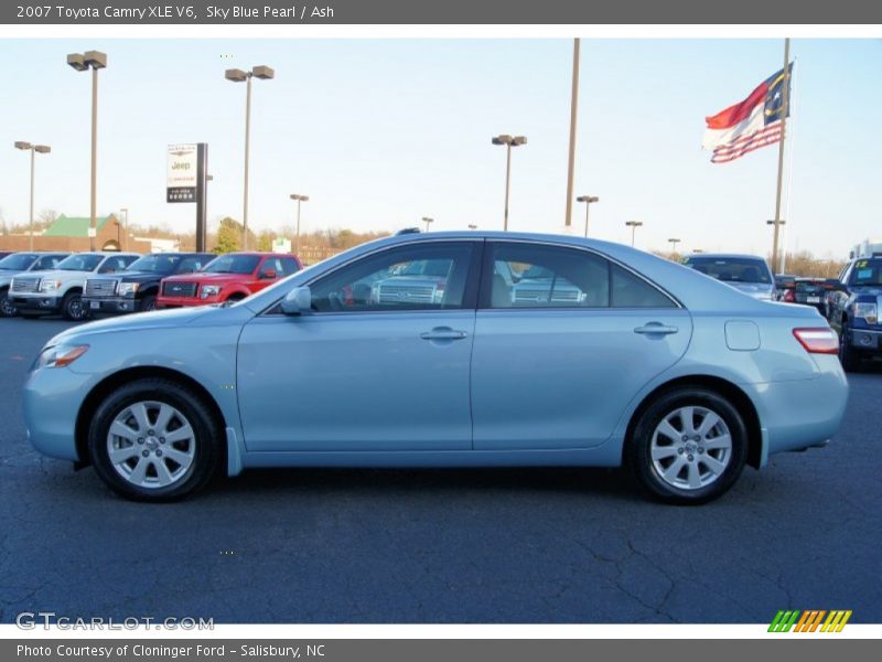 Sky Blue Pearl / Ash 2007 Toyota Camry XLE V6