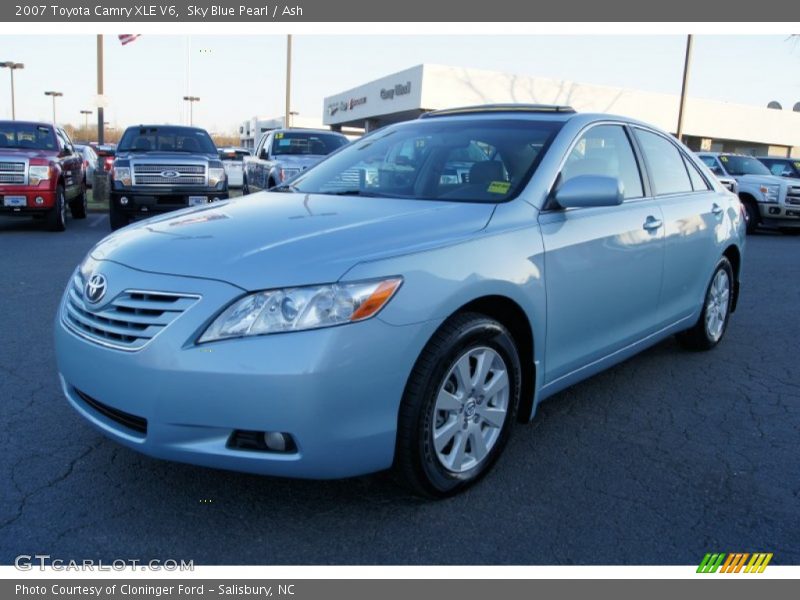 Sky Blue Pearl / Ash 2007 Toyota Camry XLE V6