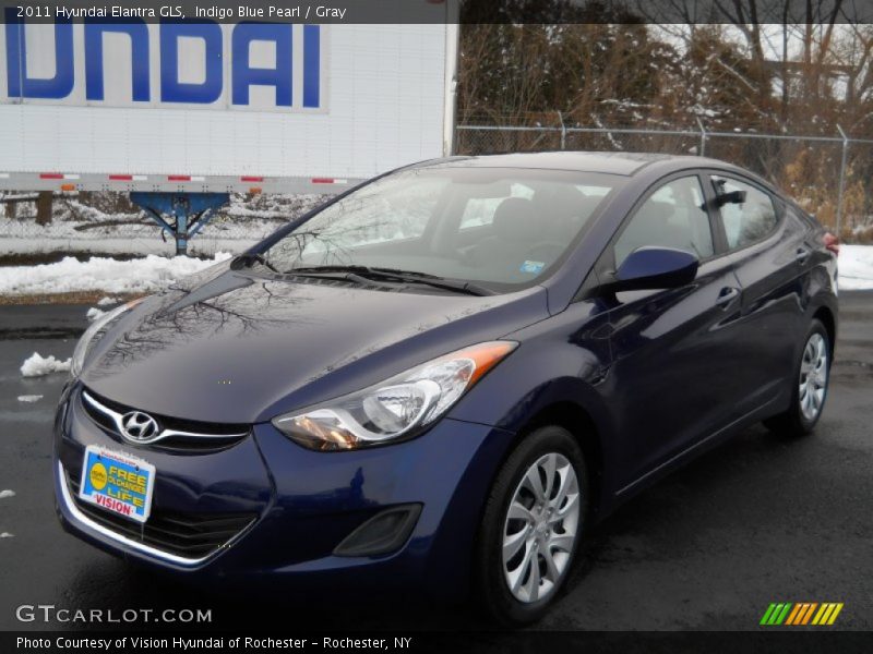 Indigo Blue Pearl / Gray 2011 Hyundai Elantra GLS