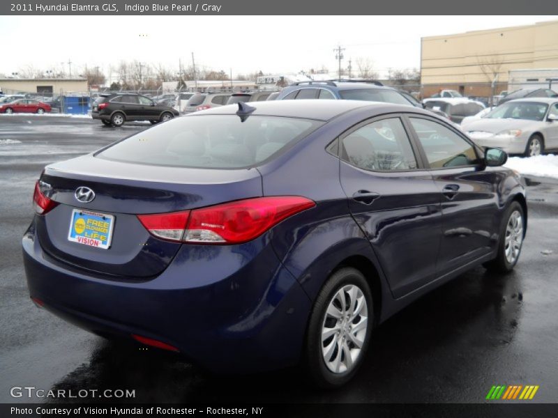 Indigo Blue Pearl / Gray 2011 Hyundai Elantra GLS