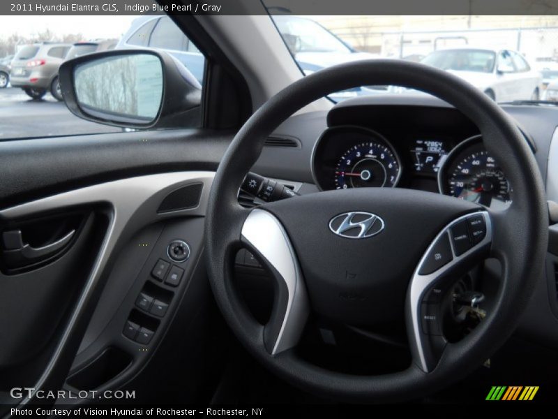 Indigo Blue Pearl / Gray 2011 Hyundai Elantra GLS