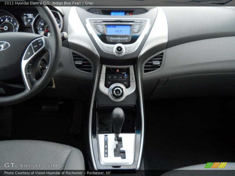 Indigo Blue Pearl / Gray 2011 Hyundai Elantra GLS
