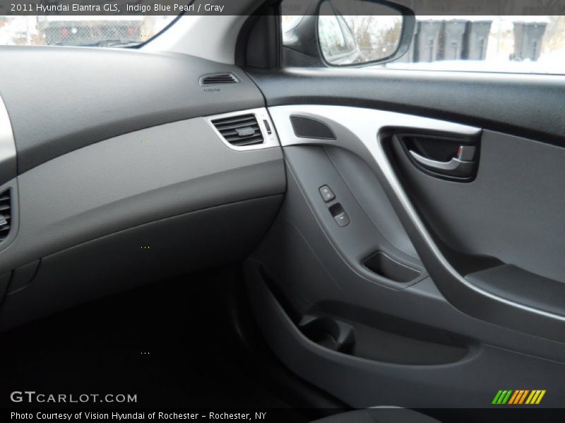 Indigo Blue Pearl / Gray 2011 Hyundai Elantra GLS