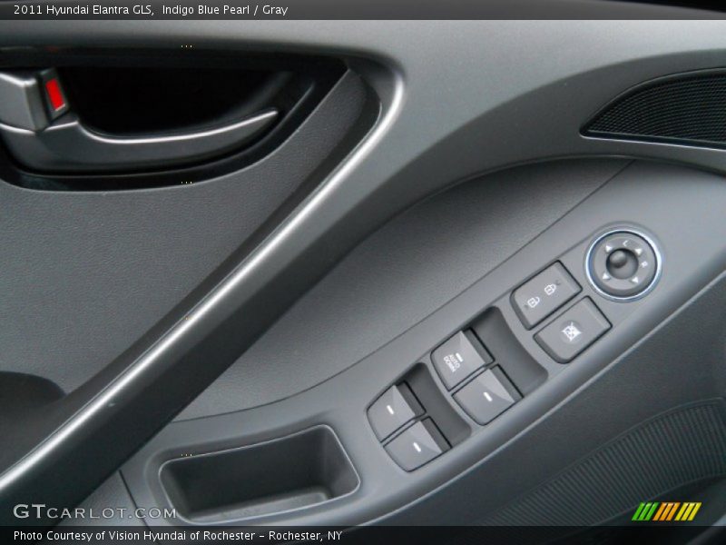 Indigo Blue Pearl / Gray 2011 Hyundai Elantra GLS