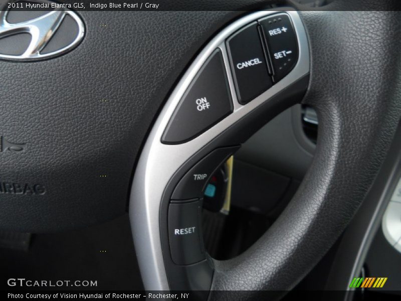 Indigo Blue Pearl / Gray 2011 Hyundai Elantra GLS