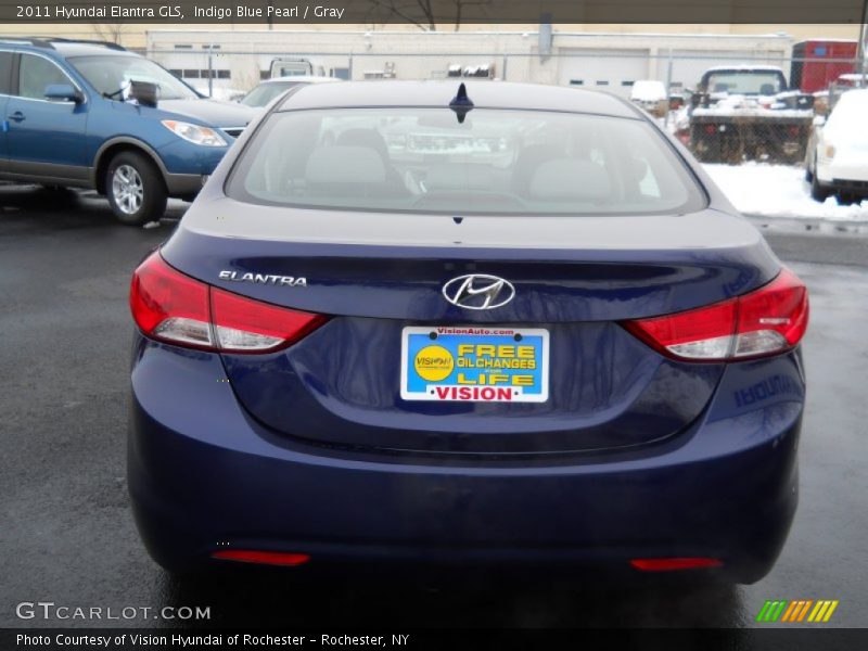Indigo Blue Pearl / Gray 2011 Hyundai Elantra GLS