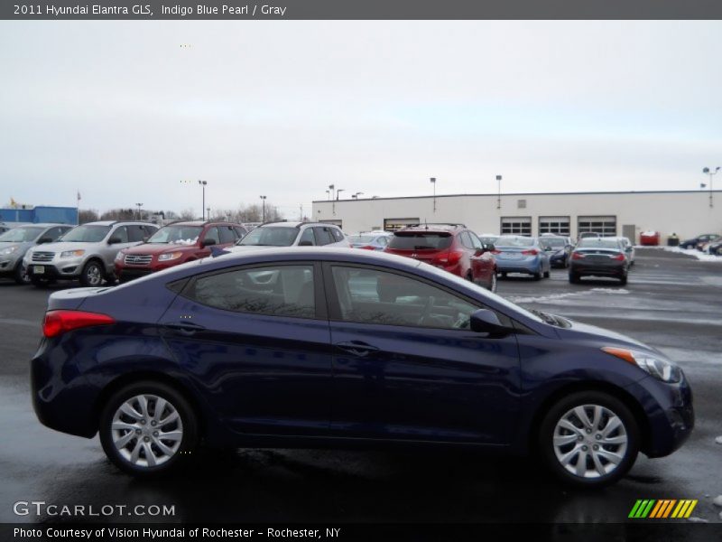 Indigo Blue Pearl / Gray 2011 Hyundai Elantra GLS