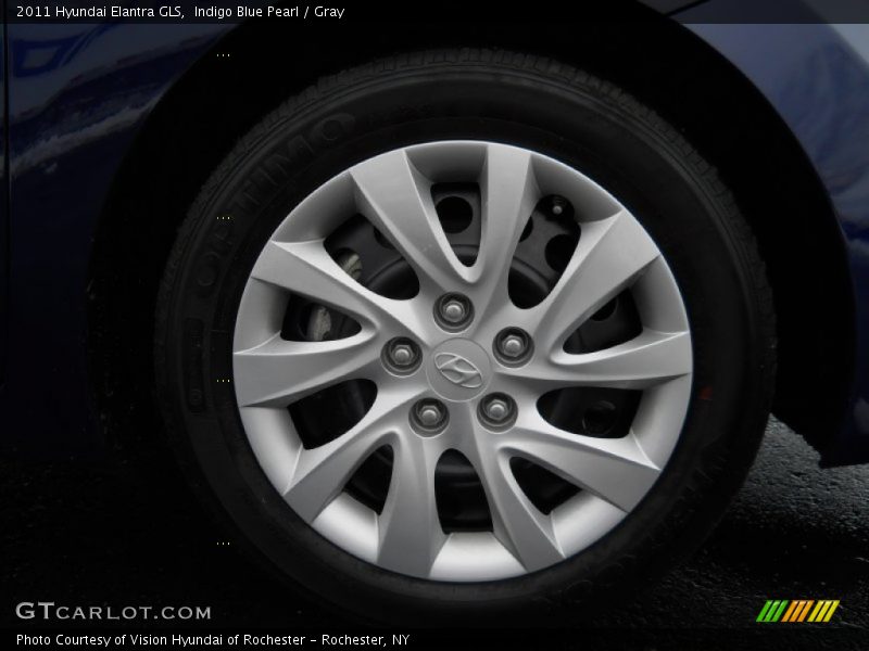 Indigo Blue Pearl / Gray 2011 Hyundai Elantra GLS