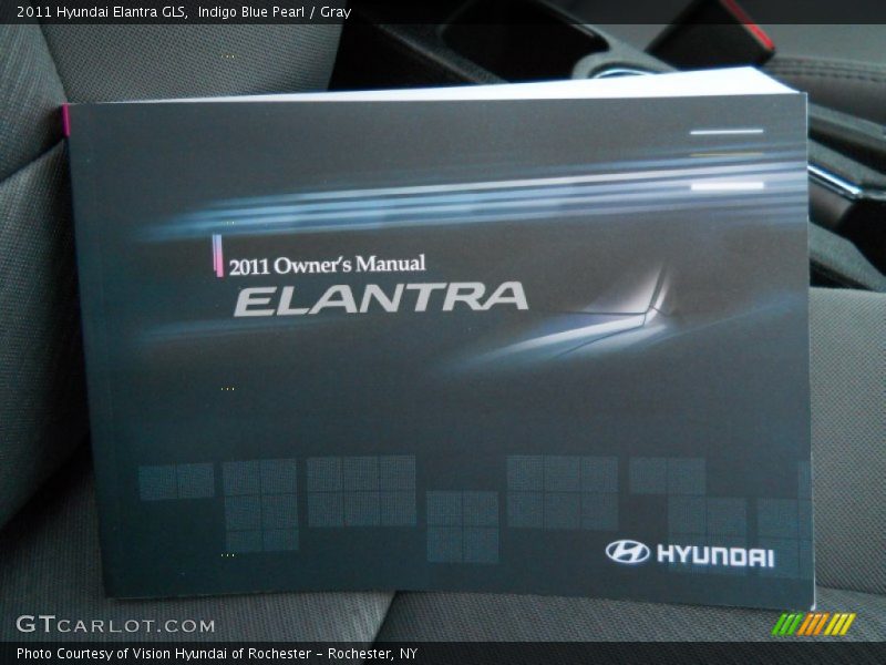 Indigo Blue Pearl / Gray 2011 Hyundai Elantra GLS