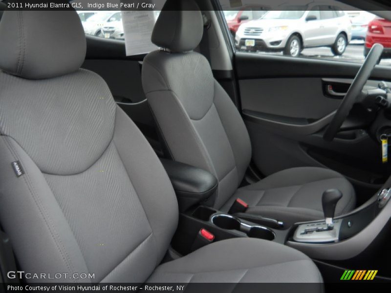 Indigo Blue Pearl / Gray 2011 Hyundai Elantra GLS