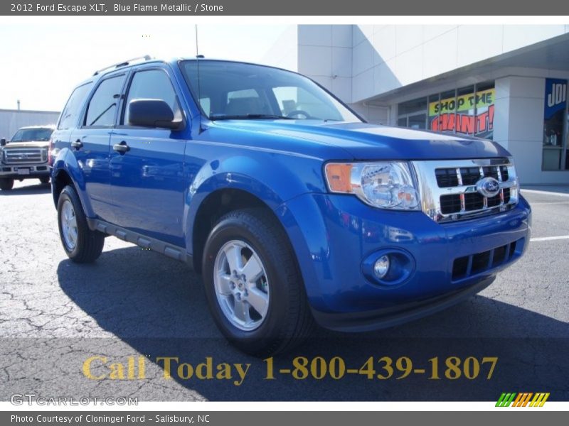 Blue Flame Metallic / Stone 2012 Ford Escape XLT