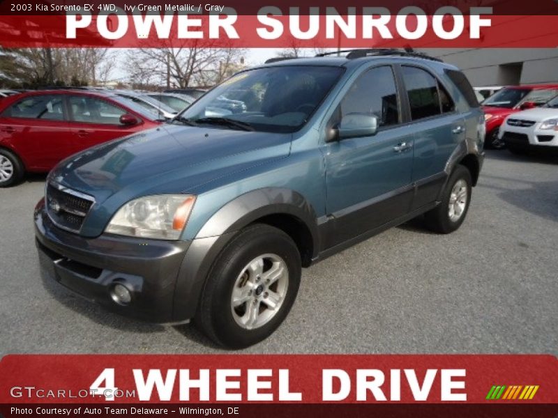 Ivy Green Metallic / Gray 2003 Kia Sorento EX 4WD