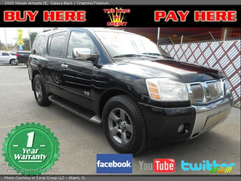 Galaxy Black / Graphite/Titanium 2005 Nissan Armada SE