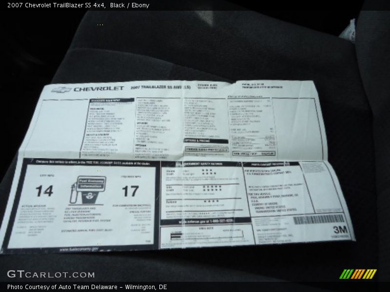  2007 TrailBlazer SS 4x4 Window Sticker