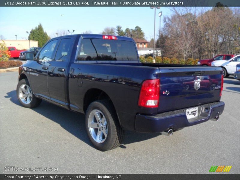 True Blue Pearl / Dark Slate Gray/Medium Graystone 2012 Dodge Ram 1500 Express Quad Cab 4x4