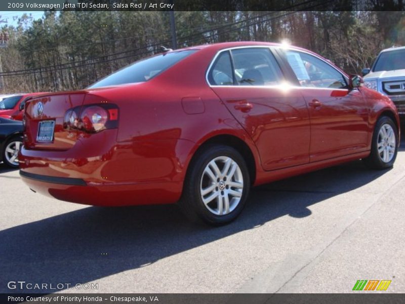 Salsa Red / Art Grey 2009 Volkswagen Jetta TDI Sedan