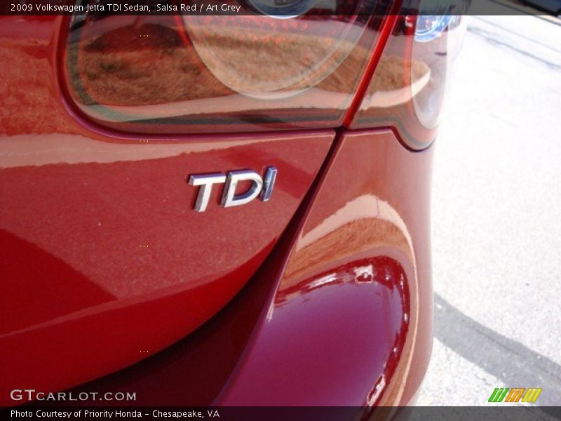 Salsa Red / Art Grey 2009 Volkswagen Jetta TDI Sedan