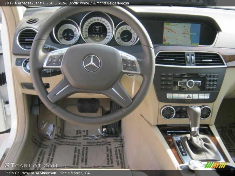 Arctic White / Almond Beige/Mocha 2012 Mercedes-Benz C 250 Luxury