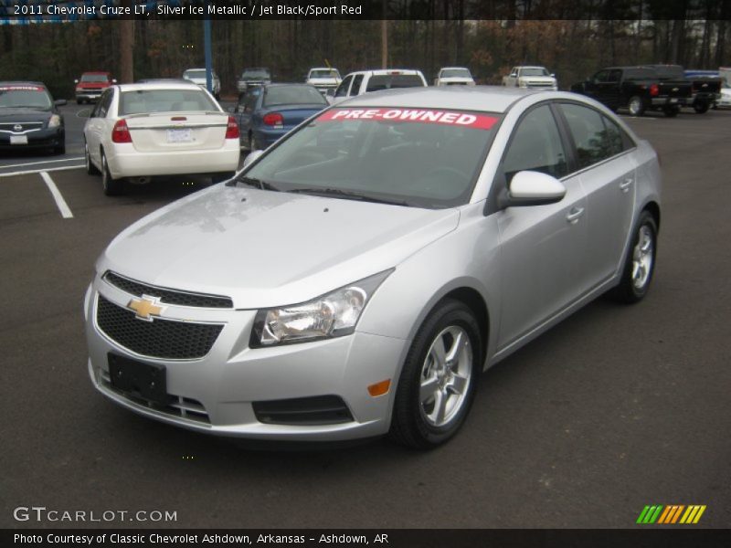 Silver Ice Metallic / Jet Black/Sport Red 2011 Chevrolet Cruze LT