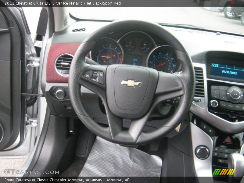 Silver Ice Metallic / Jet Black/Sport Red 2011 Chevrolet Cruze LT