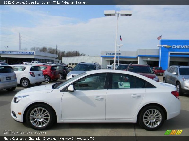 Summit White / Medium Titanium 2012 Chevrolet Cruze Eco