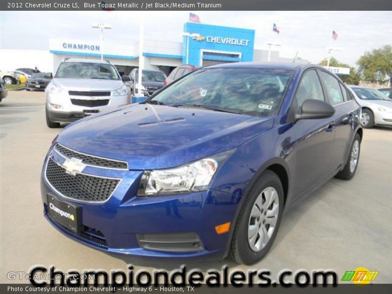 Blue Topaz Metallic / Jet Black/Medium Titanium 2012 Chevrolet Cruze LS