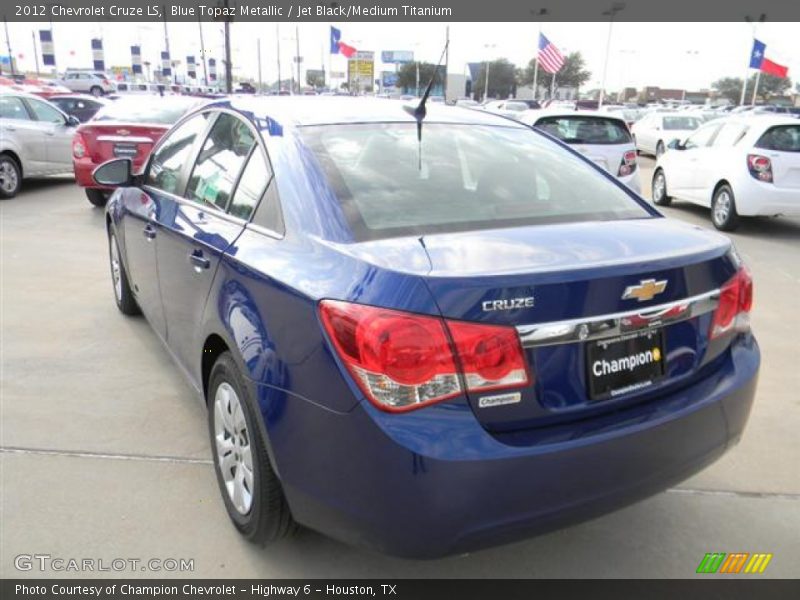 Blue Topaz Metallic / Jet Black/Medium Titanium 2012 Chevrolet Cruze LS