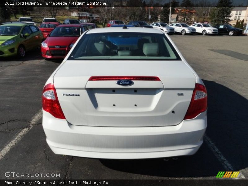 White Suede / Medium Light Stone 2012 Ford Fusion SE