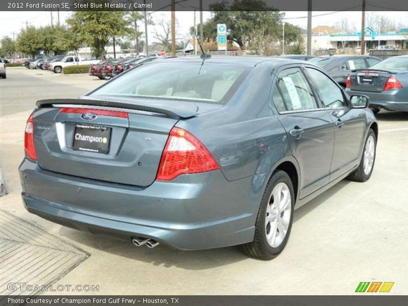 Steel Blue Metallic / Camel 2012 Ford Fusion SE