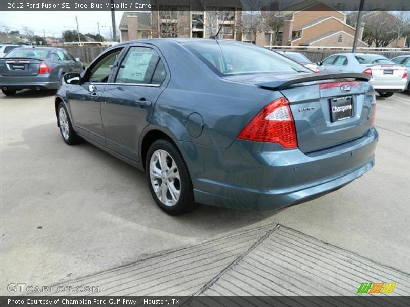 Steel Blue Metallic / Camel 2012 Ford Fusion SE