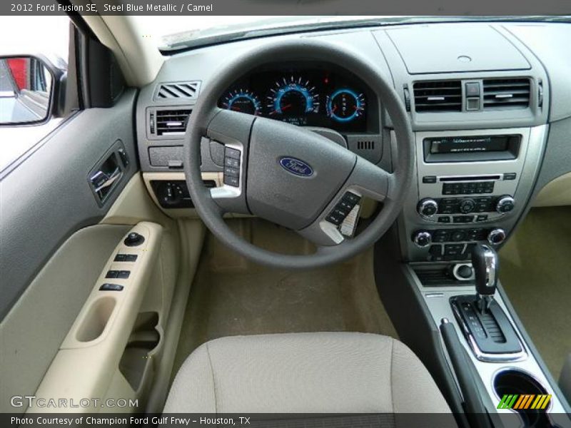 Steel Blue Metallic / Camel 2012 Ford Fusion SE
