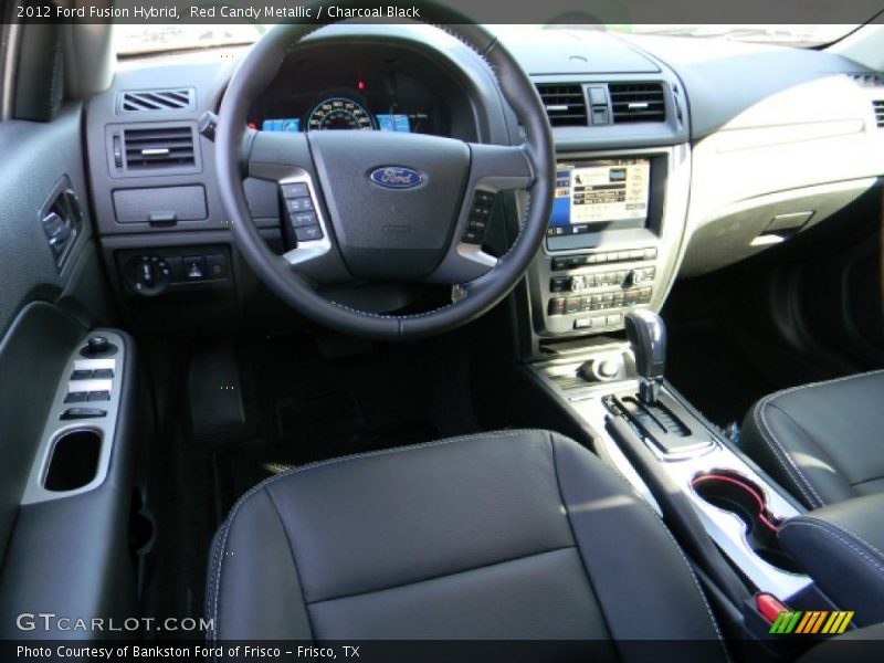 Red Candy Metallic / Charcoal Black 2012 Ford Fusion Hybrid