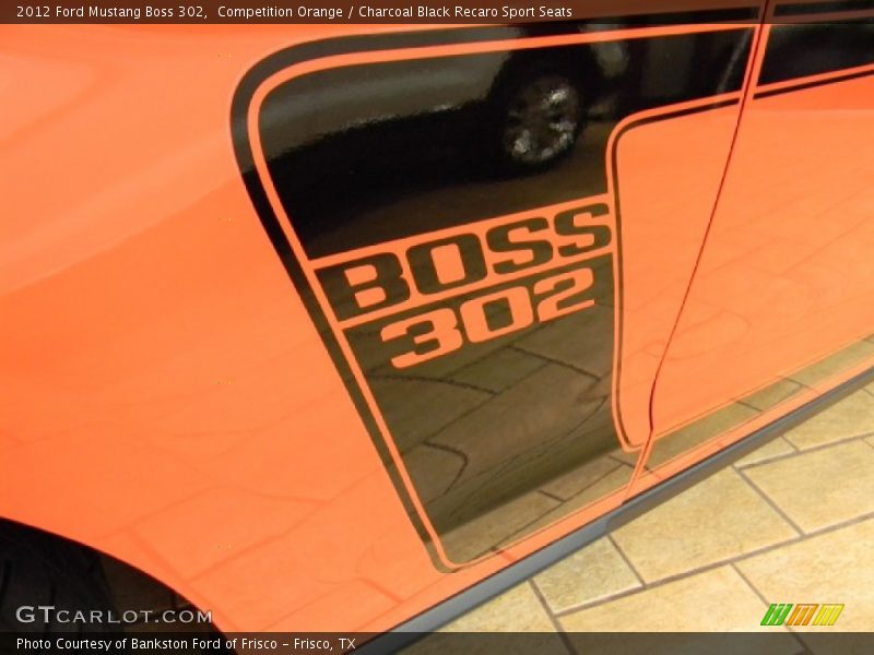 Competition Orange / Charcoal Black Recaro Sport Seats 2012 Ford Mustang Boss 302