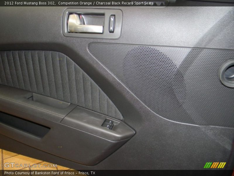 Competition Orange / Charcoal Black Recaro Sport Seats 2012 Ford Mustang Boss 302