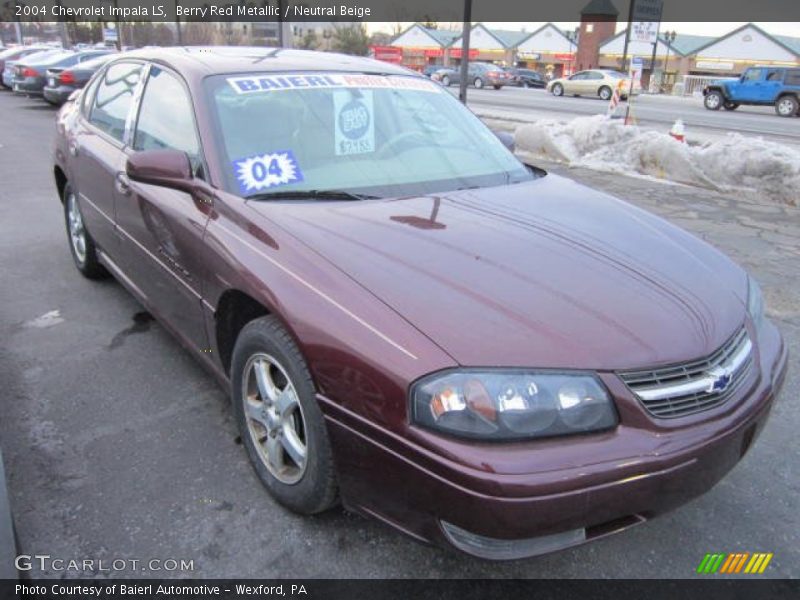 Berry Red Metallic / Neutral Beige 2004 Chevrolet Impala LS