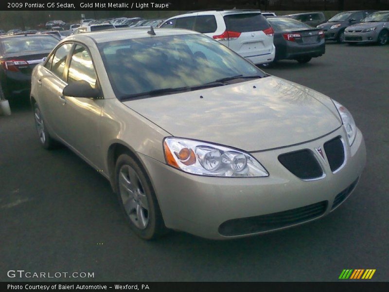 Gold Mist Metallic / Light Taupe 2009 Pontiac G6 Sedan