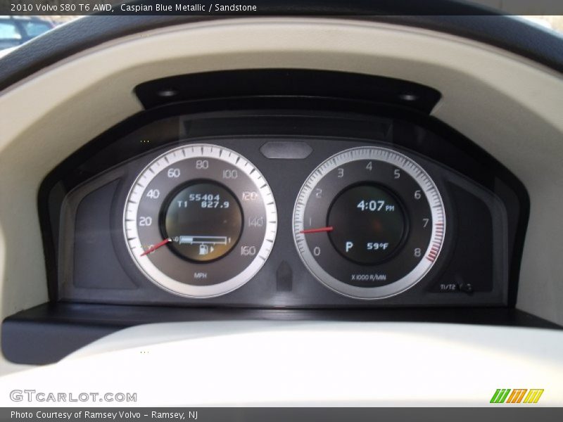 Caspian Blue Metallic / Sandstone 2010 Volvo S80 T6 AWD