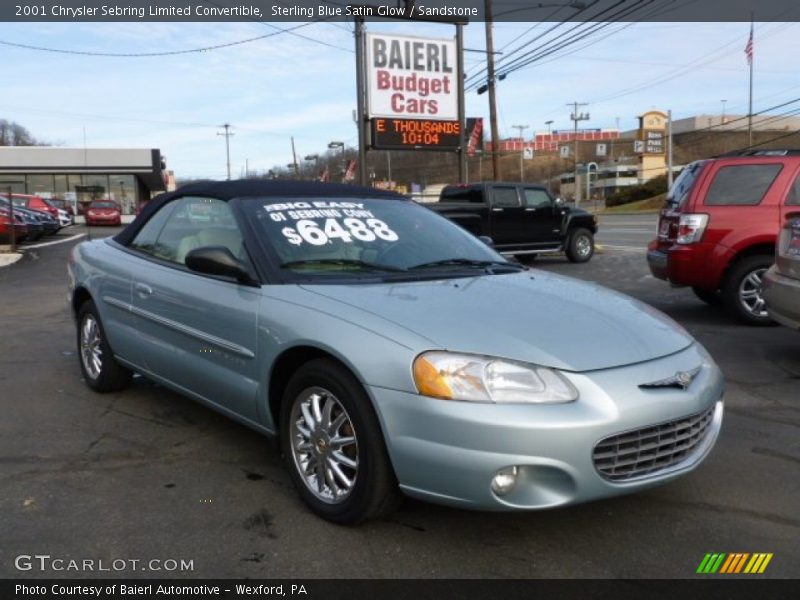 Sterling Blue Satin Glow / Sandstone 2001 Chrysler Sebring Limited Convertible